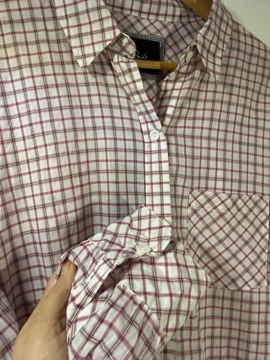 NWT Rails woman’s Pink and White Checkered Shirt